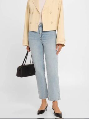 FRAME The Ruler Crop high-rise straight-leg jeans. Size 30. MSRP $258